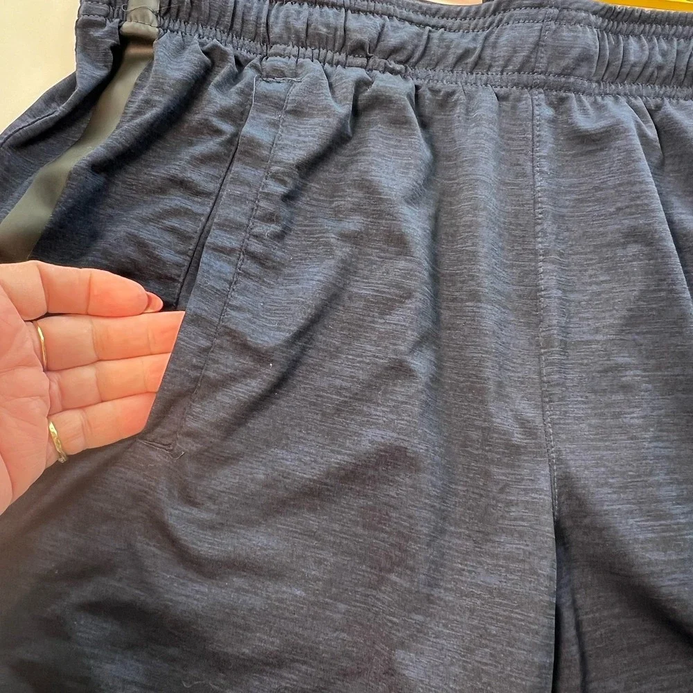 LEG3ND Men's Shorts XL Training Athletic Shorts Large Navy Blue Zipper Pockets - Picture 8 of 12